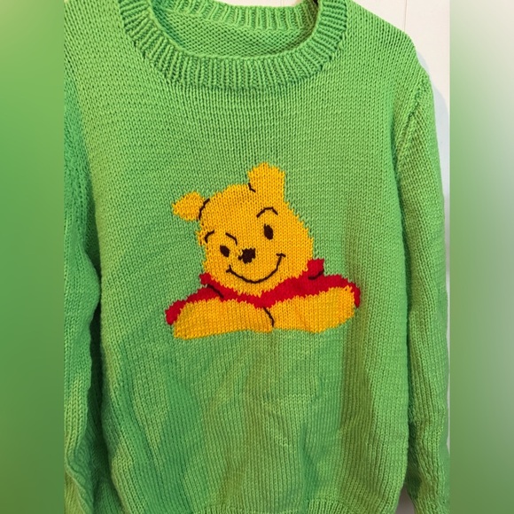 Hand Knitted Winnie the Pooh Sweater, Size L - Picture 5 of 5